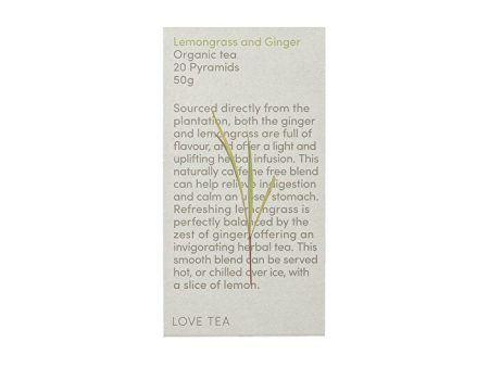 Love Tea Organic Lemongrass & Ginger Tea x 20 Pyramids Supply