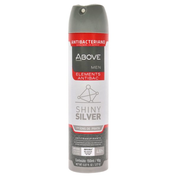 Above 48 Hours Elements Antibac Antiperspirant Deodorant - Shine Silver by Above for Men - 3.17 oz Deodorant Spray For Sale