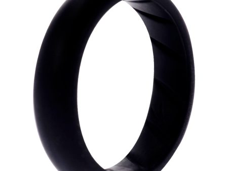 ROQ Silicone Wedding Ring - Dome Solid BR Comfort Fit - Basic-Black by ROQ for Women - 8 mm Ring Fashion