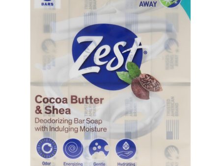 Zest Deodorant Bar Soap - Cocoa Butter and Shea by Zest for Women - 8 x 4 oz Bar Soap on Sale