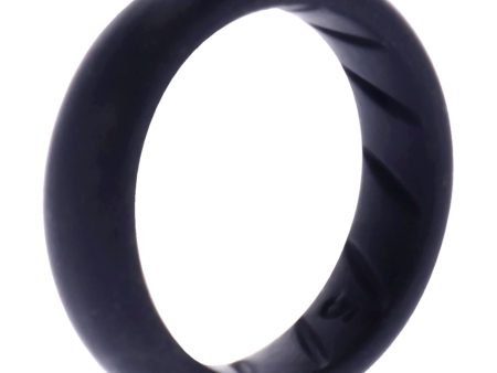 ROQ Silicone Wedding Ring - Dome Solid BR Comfort Fit - Basic-Black by ROQ for Women - 5 mm Ring on Sale