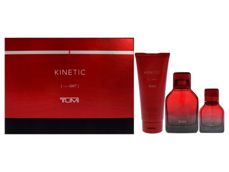 Tumi Kinetic by Tumi for Men - 3 Pc Gift Set 3.4oz EDP Spray, 1oz EDP Spray, 6.7oz Body Wash Online now