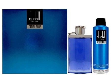 Alfred Dunhill Desire Blue by Alfred Dunhill for Men - 2 Pc Gift Set 3.4oz EDT Spray, 6oz Deodorant Spray Discount