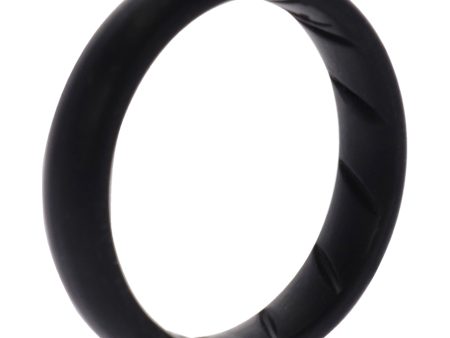 ROQ Silicone Wedding Ring - Dome Solid BR Comfort Fit - Basic-Black by ROQ for Women - 11 mm Ring Hot on Sale