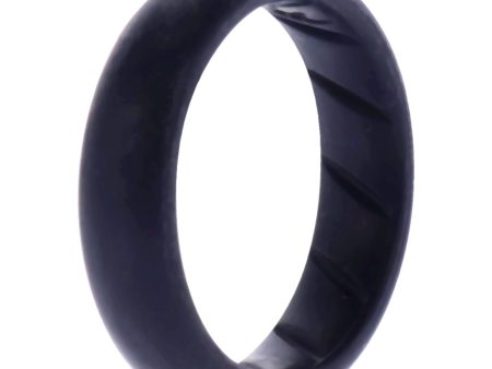 ROQ Silicone Wedding Ring - Dome Solid BR Comfort Fit - Basic-Black by ROQ for Women - 7 mm Ring For Discount