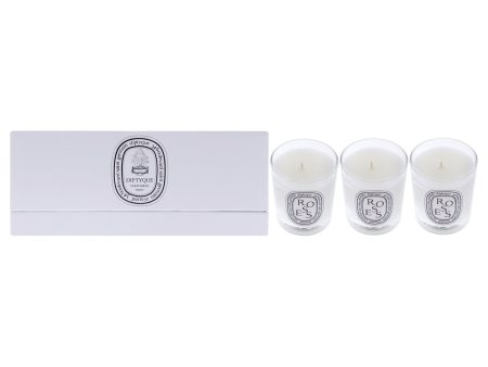 Diptyque Mini Candle Set by Diptyque for Unisex - 3 Pc 2.3oz Candle - Baies, 2.3oz Candle - Figuier, 2.3oz Candle - Rose Supply